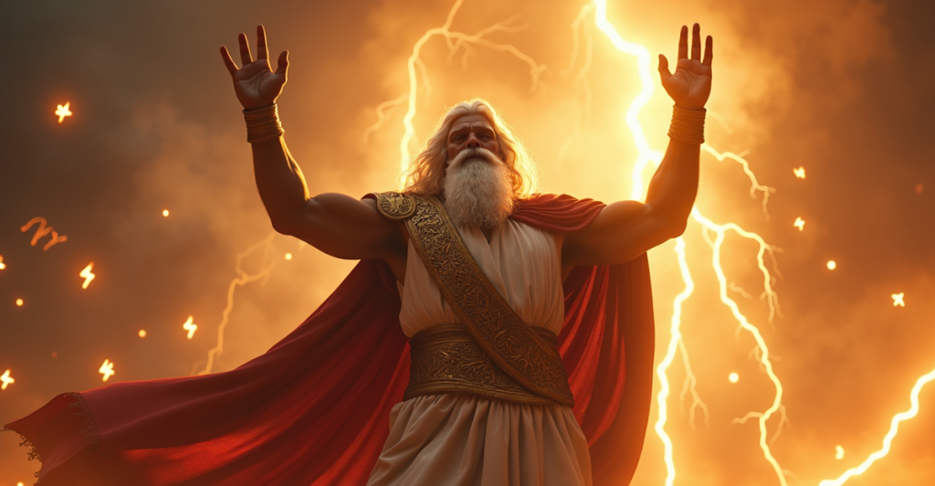 Dewa Zeus menyambar petir di Gates Of Olympus 1000, simbol pengganda melayang